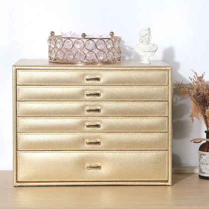 Boîte à Bijoux Cuir 6 Niveaux – Grande Capacité, Doublure Velours