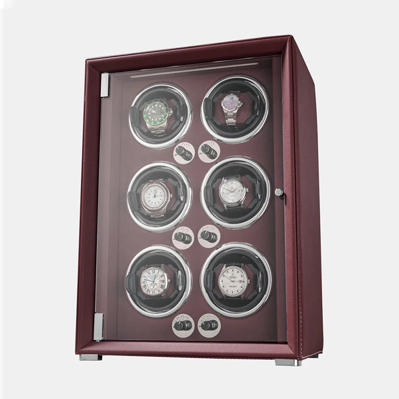 Remontoir 6 Montres Cuir Gris
