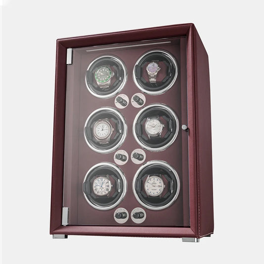 Remontoir 6 Montres Cuir Marron
