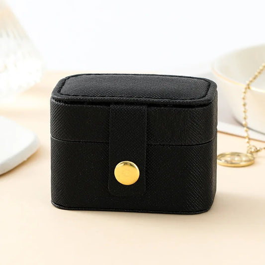 Sac à Bijoux de Voyage Mini Cuir Noir