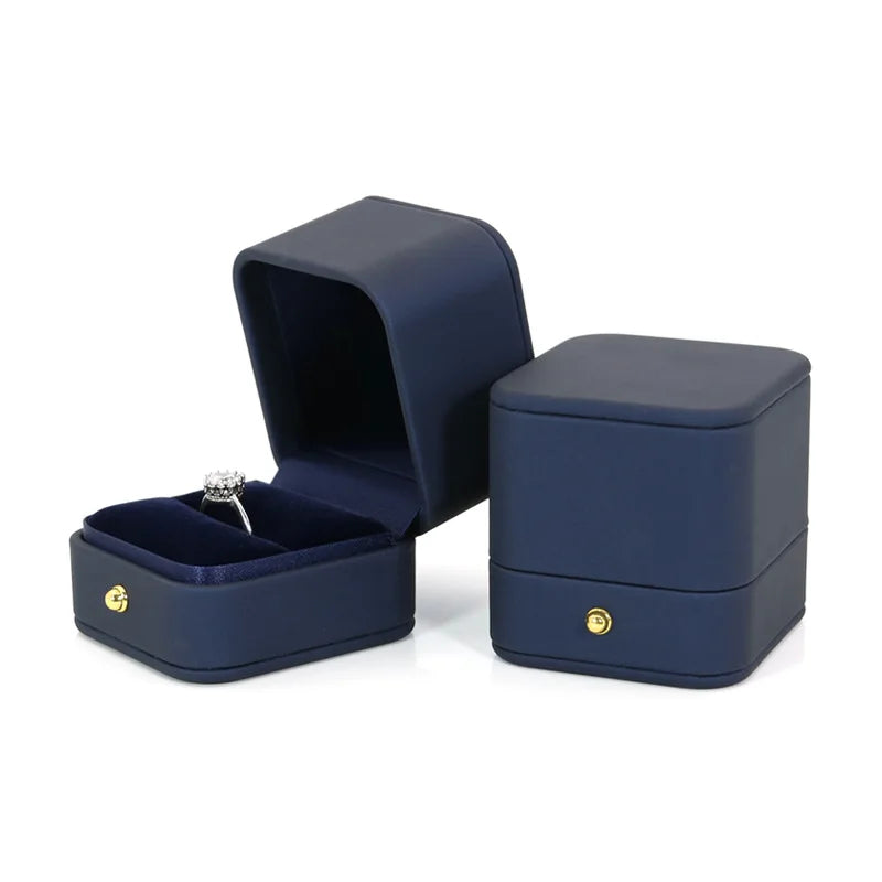 Écrin à Bague Vintage Cuir PU Noir – 1 Emplacement