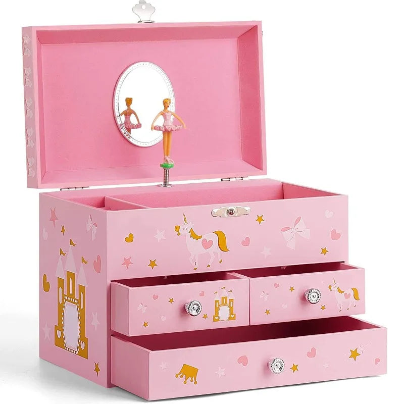 Boîte à Bijoux Musicale Château Licorne