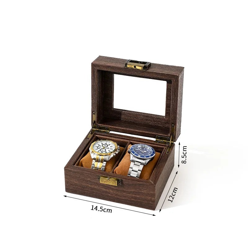 Boîte à Montre Homme 12 Compartiments Effet Noyer – Édition Classique