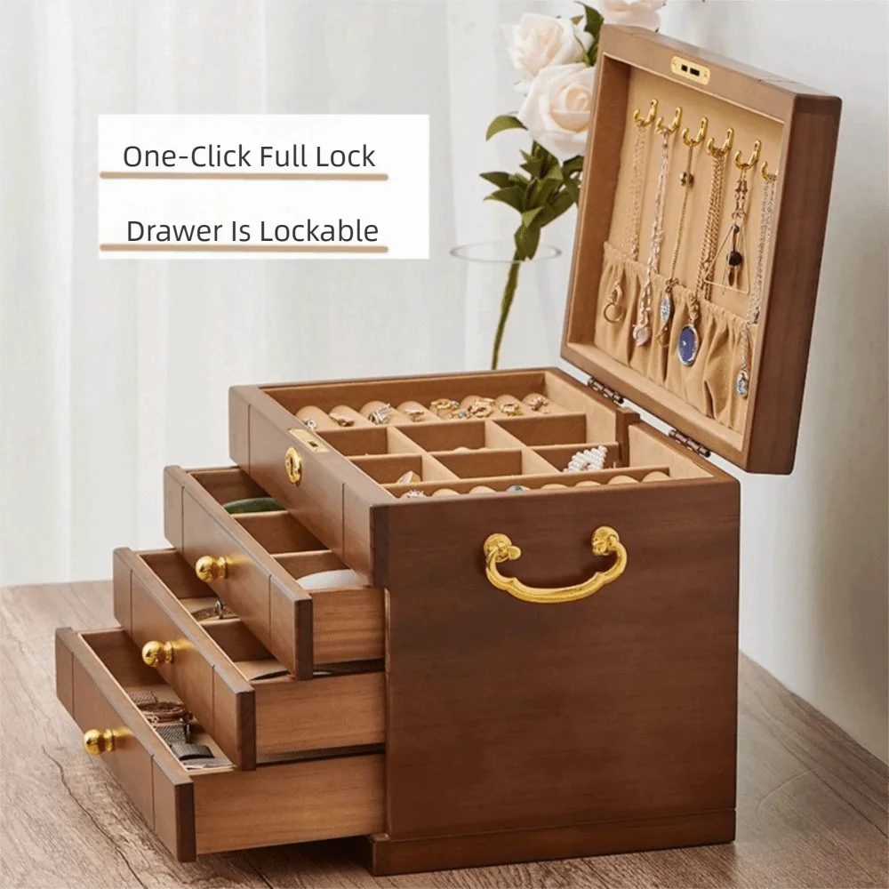 Coffret Bijoux Bois Serrure