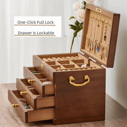 Coffret Bijoux Bois Serrure