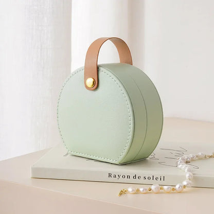 Boîte à Bijoux de Voyage Cuir Rose – Format Pochette