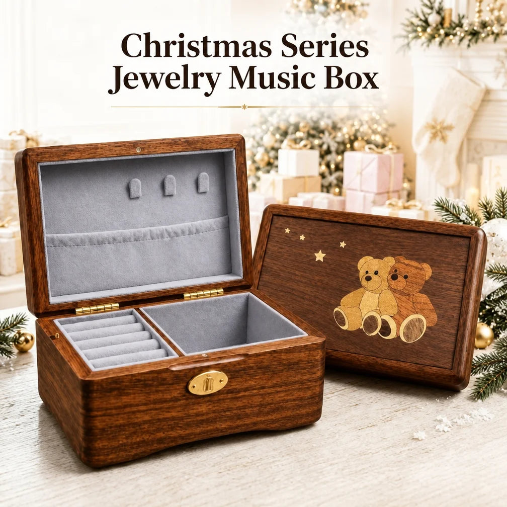 Boîte à Musique Ours de Noël Bois