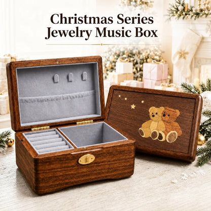 Boîte à Musique Ours de Noël Bois