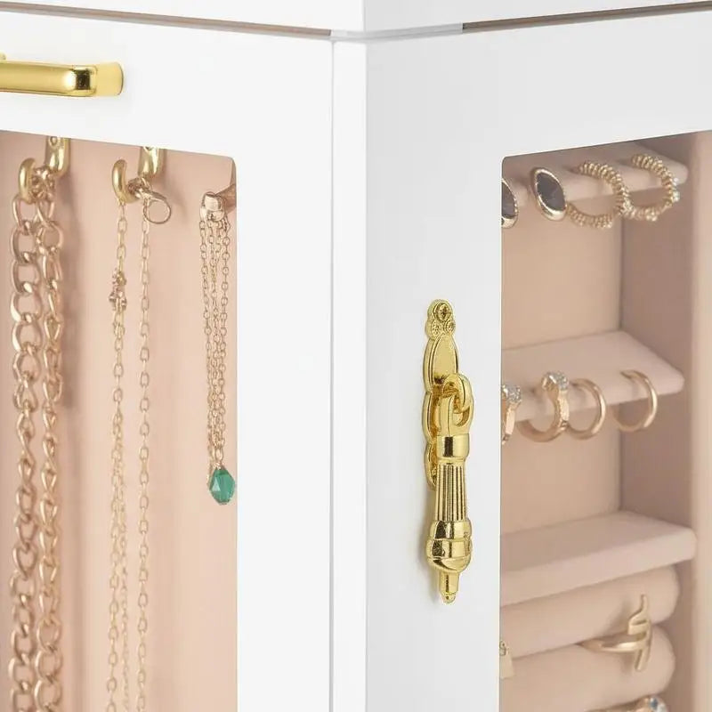 Boîte à Bijoux Rotative 360° – Porte Magnétique, Fenêtre Acrylique