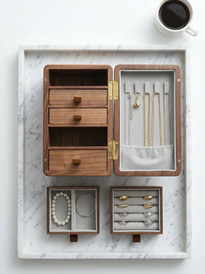 Boîte à bijoux moderne en bois