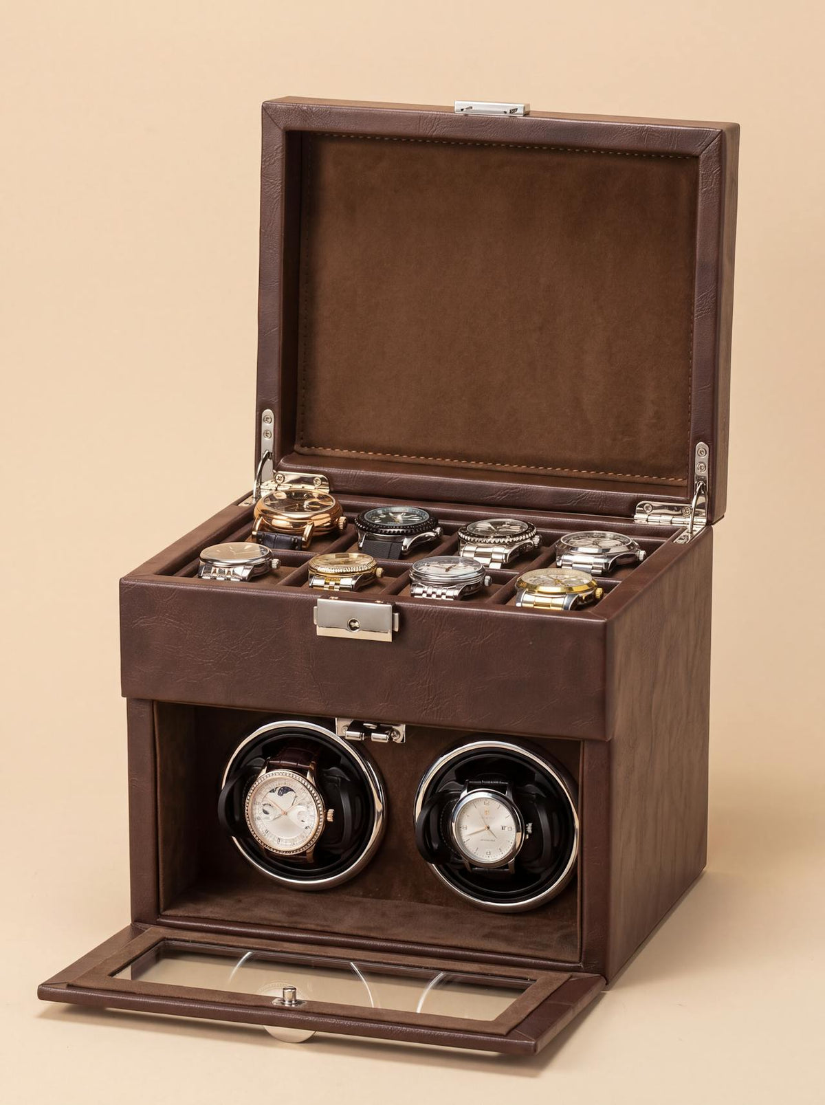 Remontoir Montre Automatique Cuir Minimaliste – Moteur Silencieux