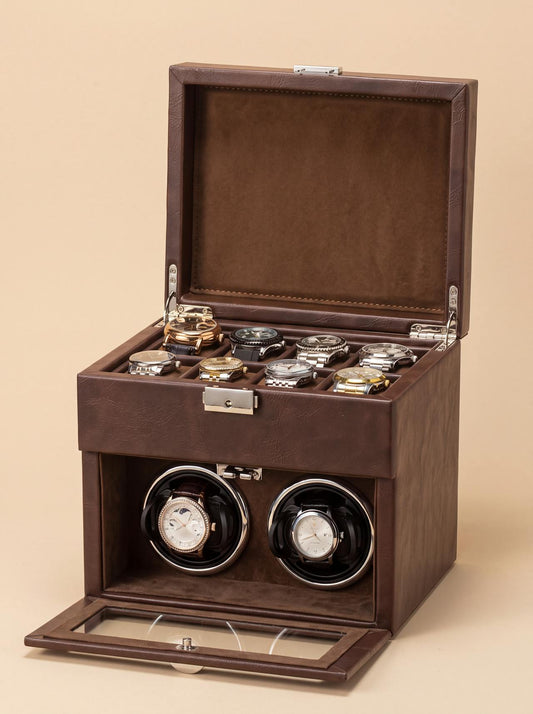 Remontoir Montre Automatique Cuir Minimaliste – Moteur Silencieux