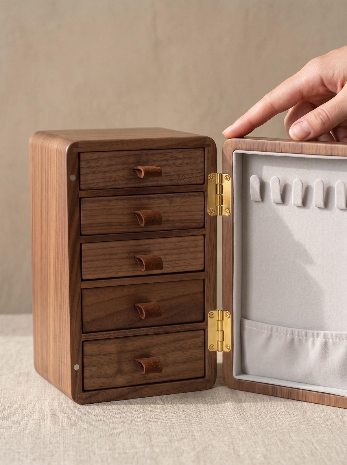 Boîte à bijoux moderne en bois