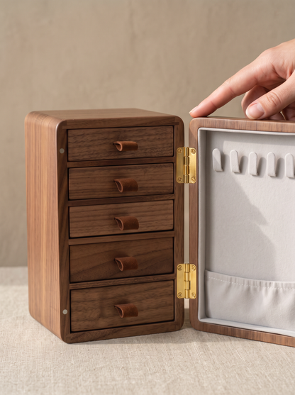 Boîte à bijoux moderne en bois