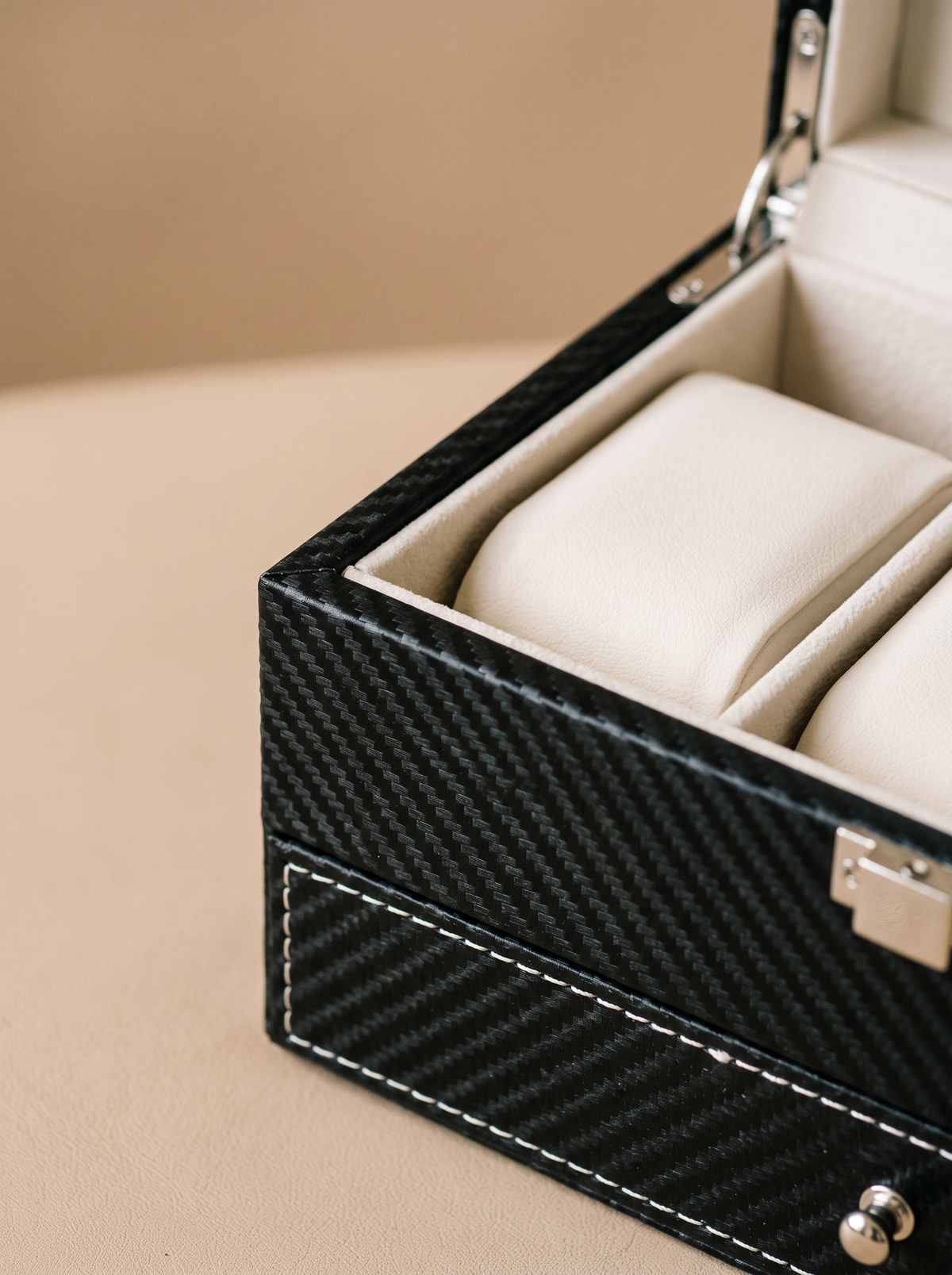 Boîte à Montre Homme Double Niveau Cuir PU Noir – Coffret Cadeau avec Coussin