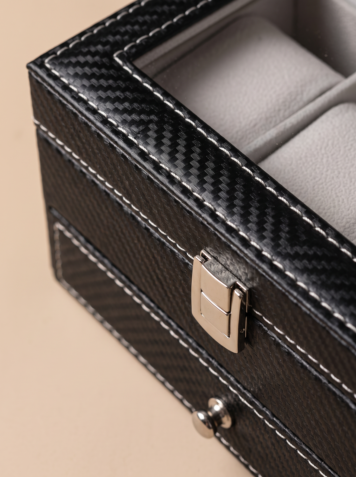 Boîte à Montre Homme Double Niveau Cuir PU Noir – Coffret Cadeau avec Coussin