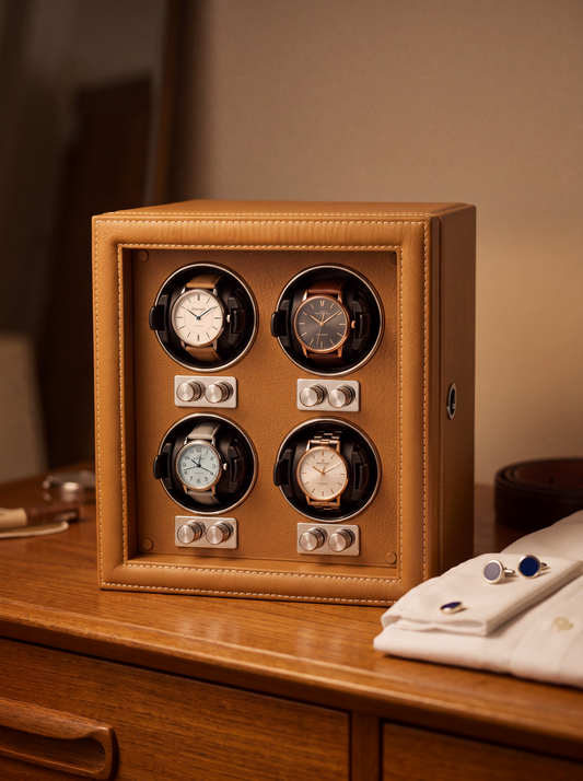 Remontoir 4 Montres Cuir Verrou