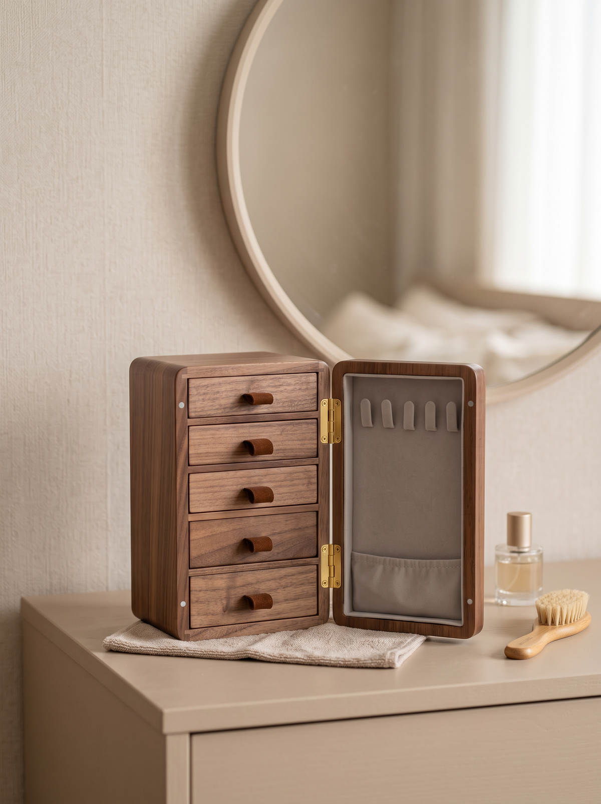 Boîte à bijoux moderne en bois