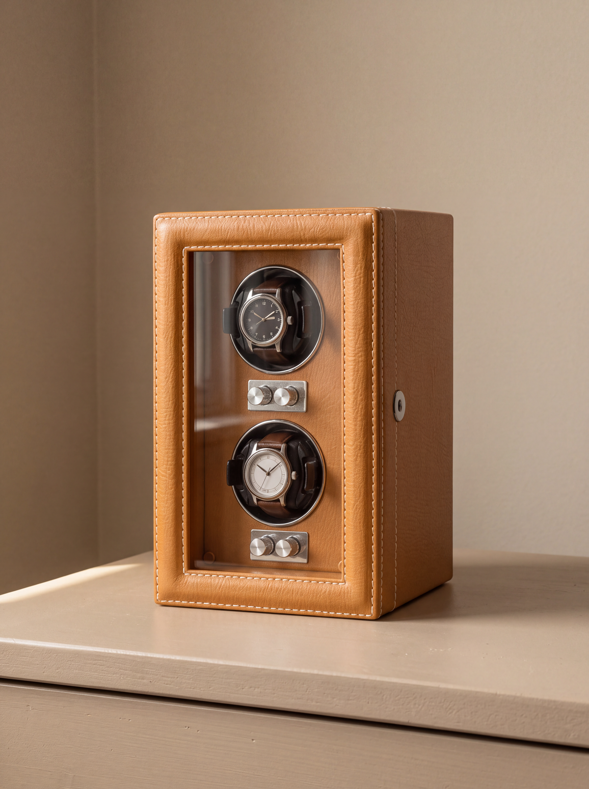 Remontoir 2 Montres Cuir Verrou