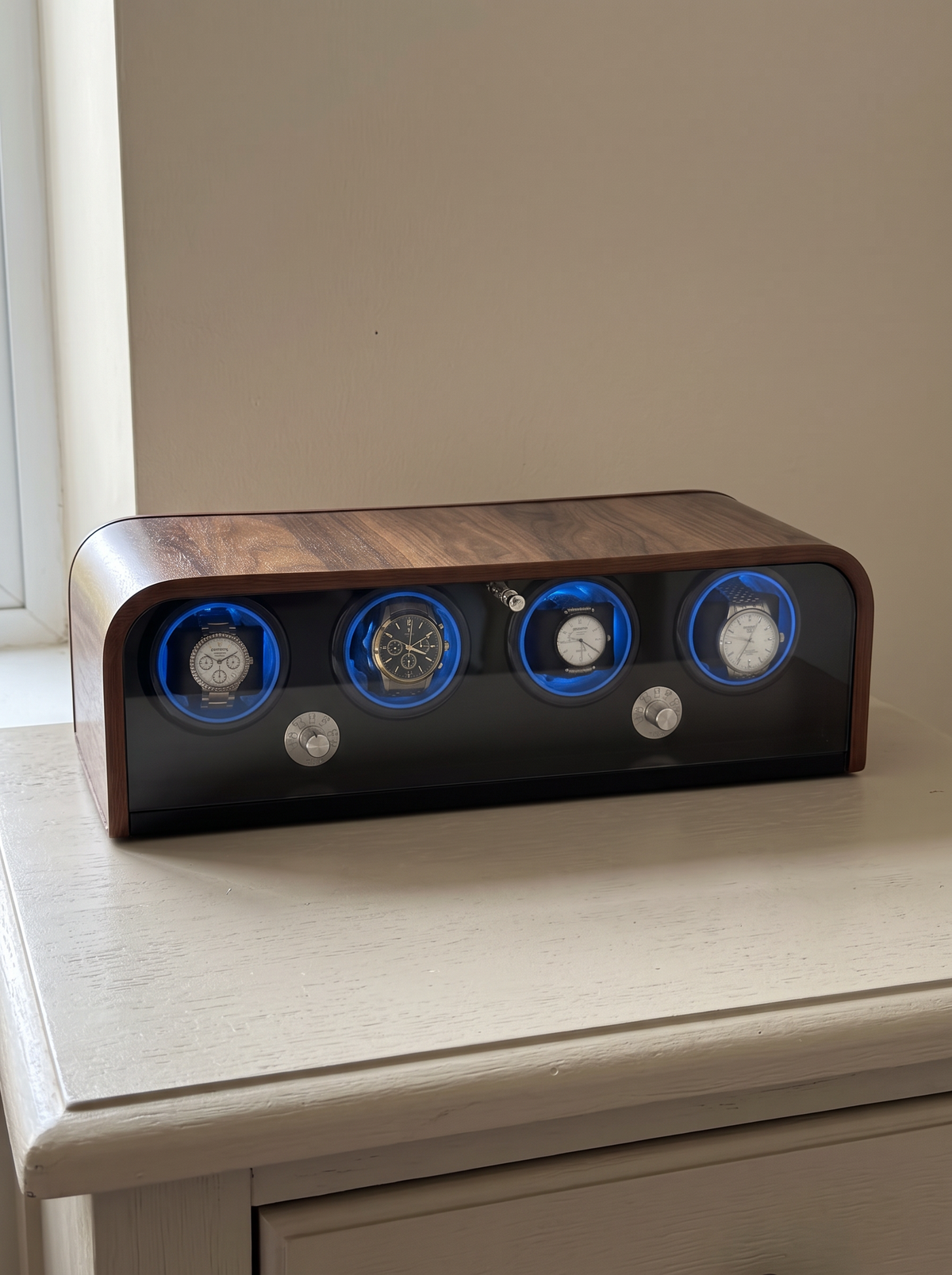 Remontoir Bois LED Bleu