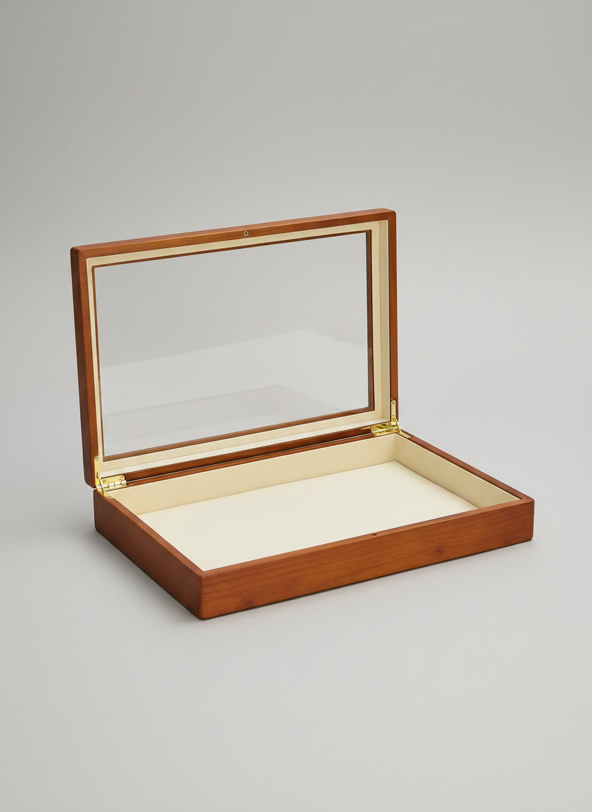 Boîte à bijoux bois beige rétro sans compartiments
