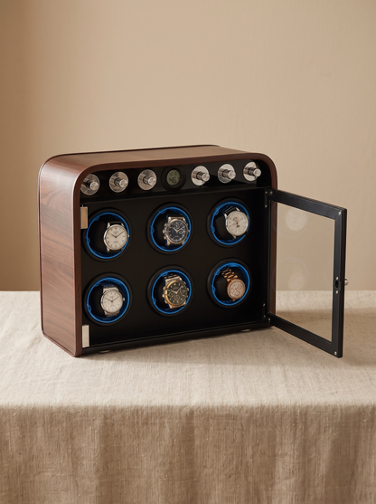 Remontoir Bois LED Bleu Silencieux