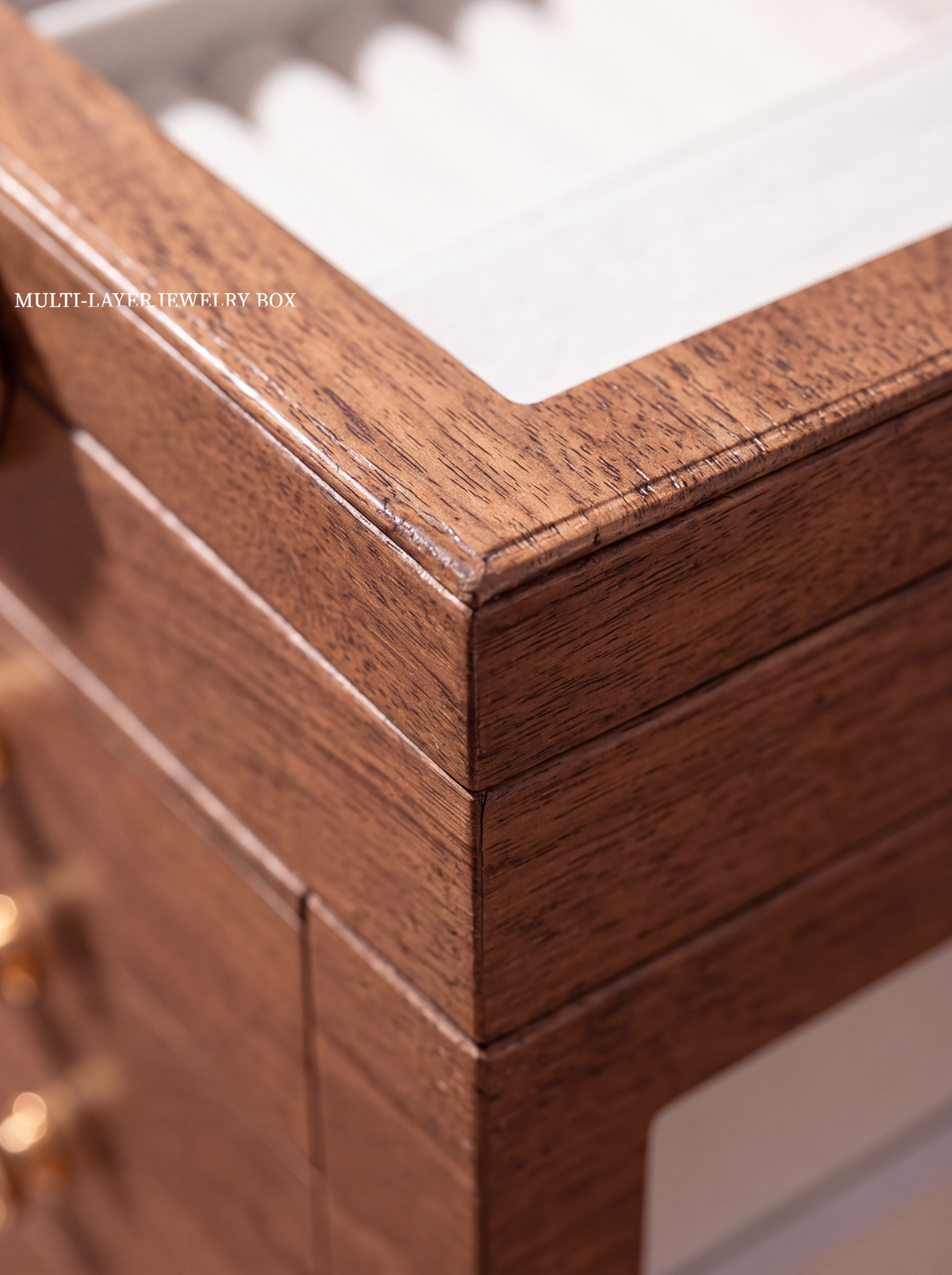 Boîte à Bijoux Multi-Niveaux 6 Étages – Fenêtres, Style Bois Vintage