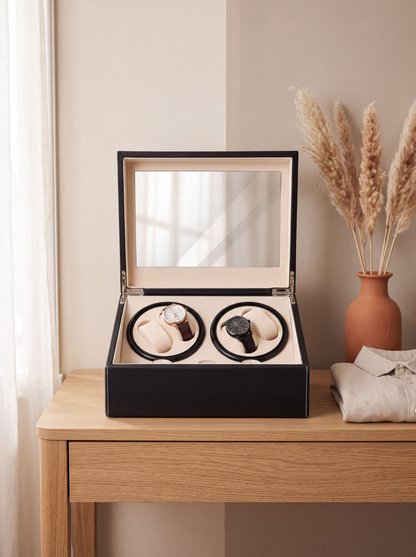 Remontoir Cuir PU Noir