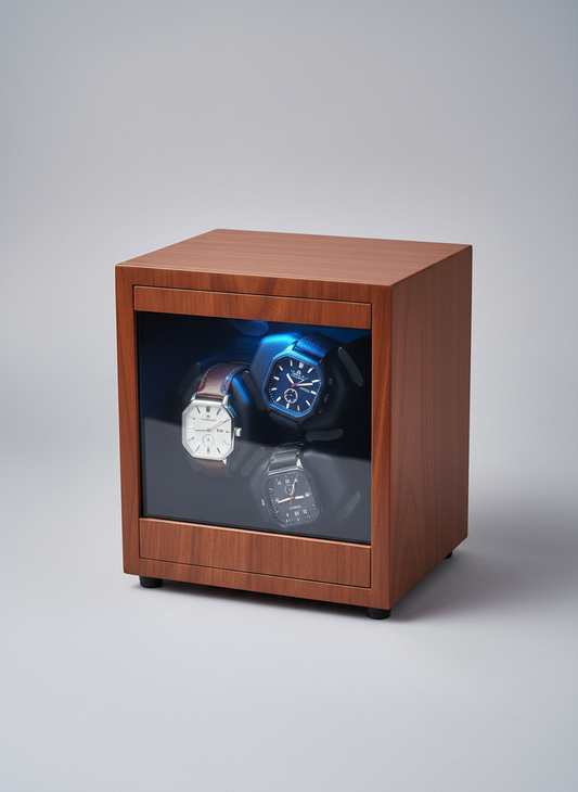 Boîte à montre automatique bois vitrée avec montres