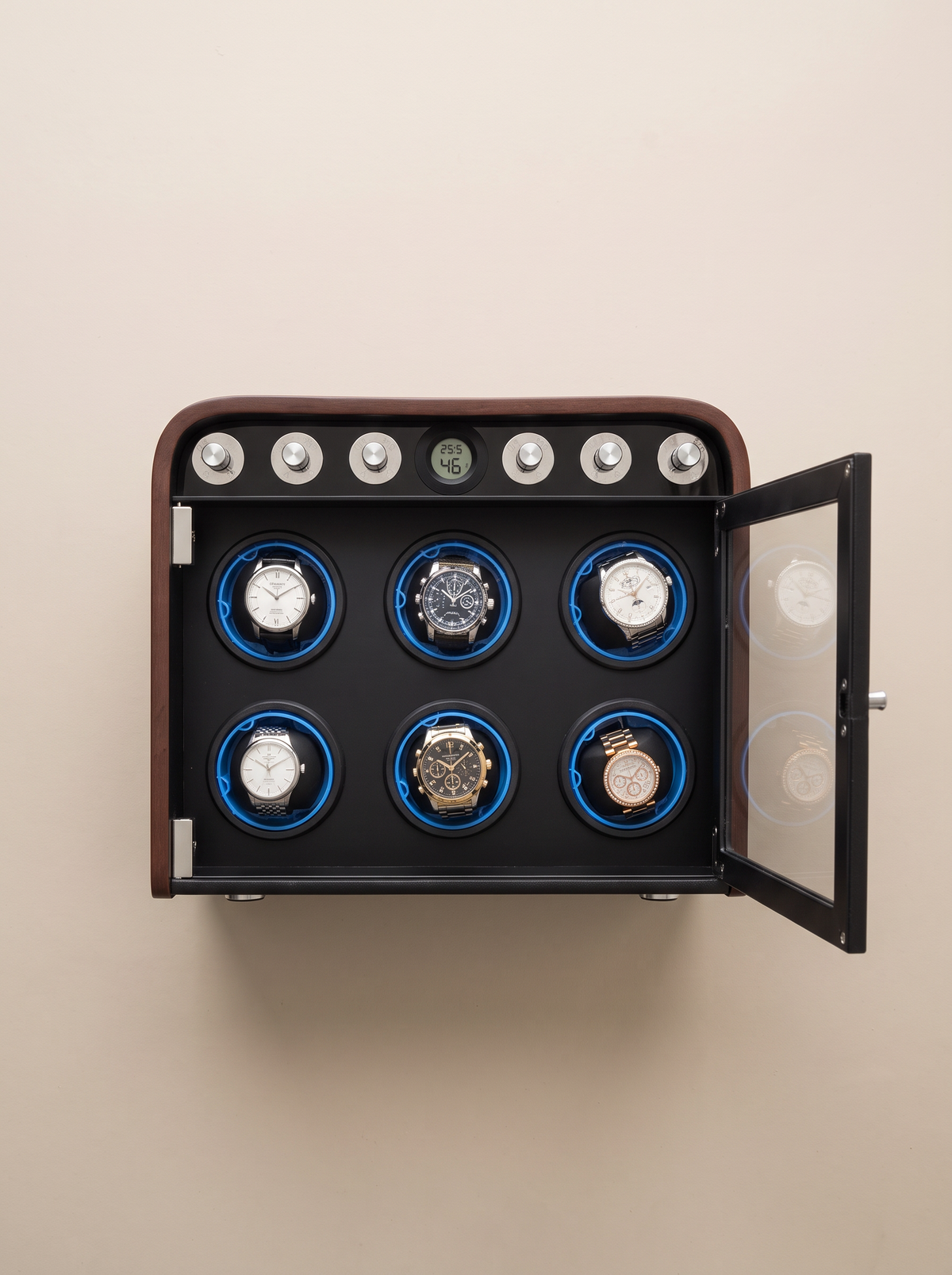 Remontoir Bois LED Bleu Silencieux
