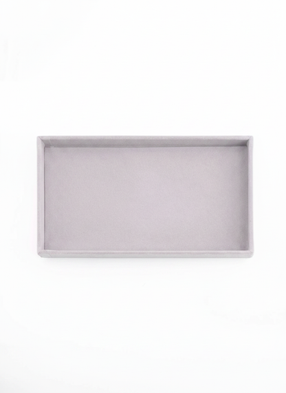 Plateau à bijoux velours gris sans compartiments