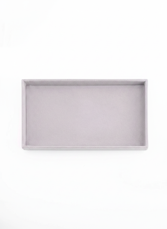 Plateau à bijoux velours gris sans compartiments