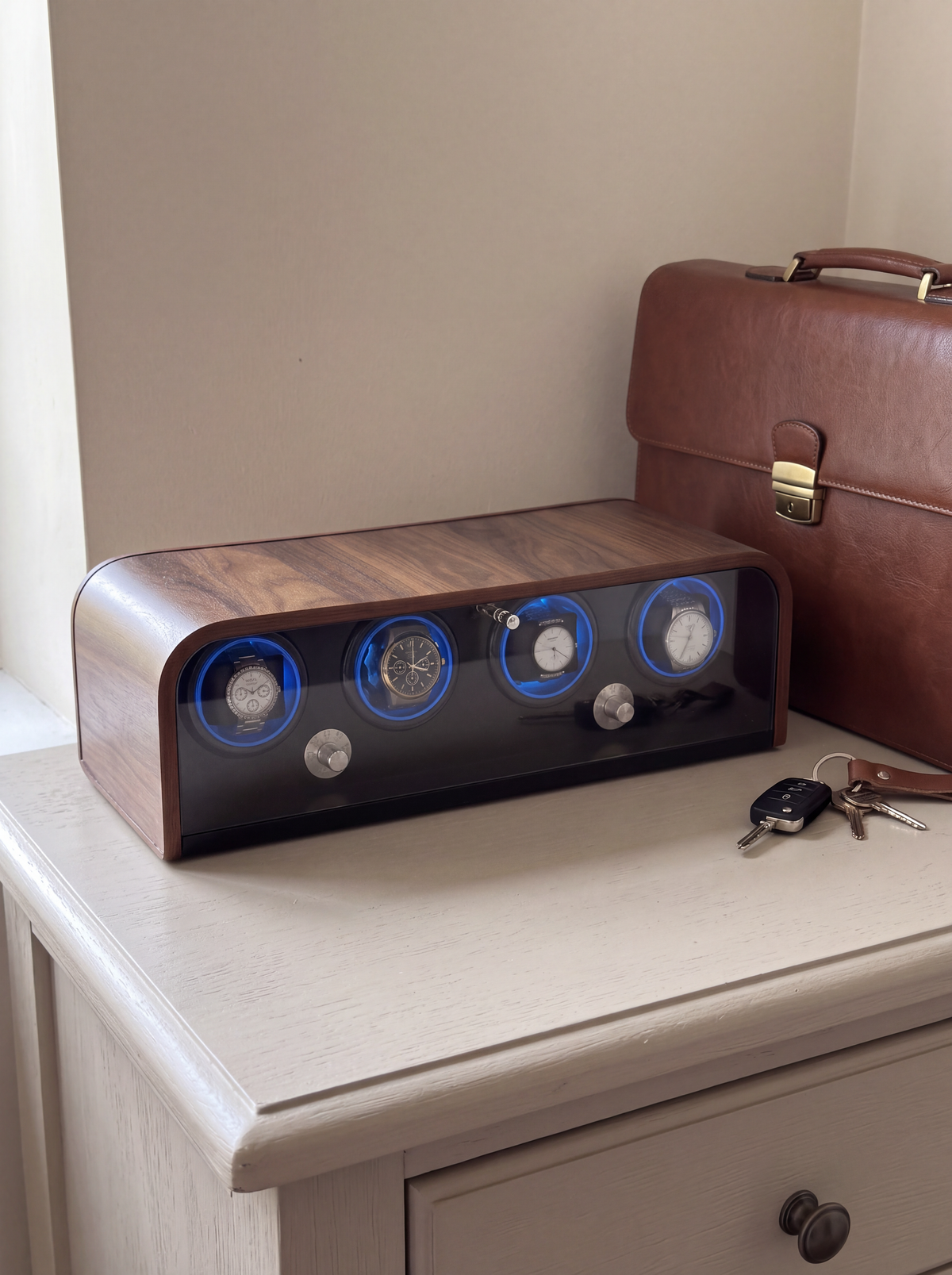 Remontoir Bois LED Bleu