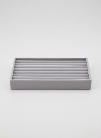 Plateau à bijoux velours gris rayé