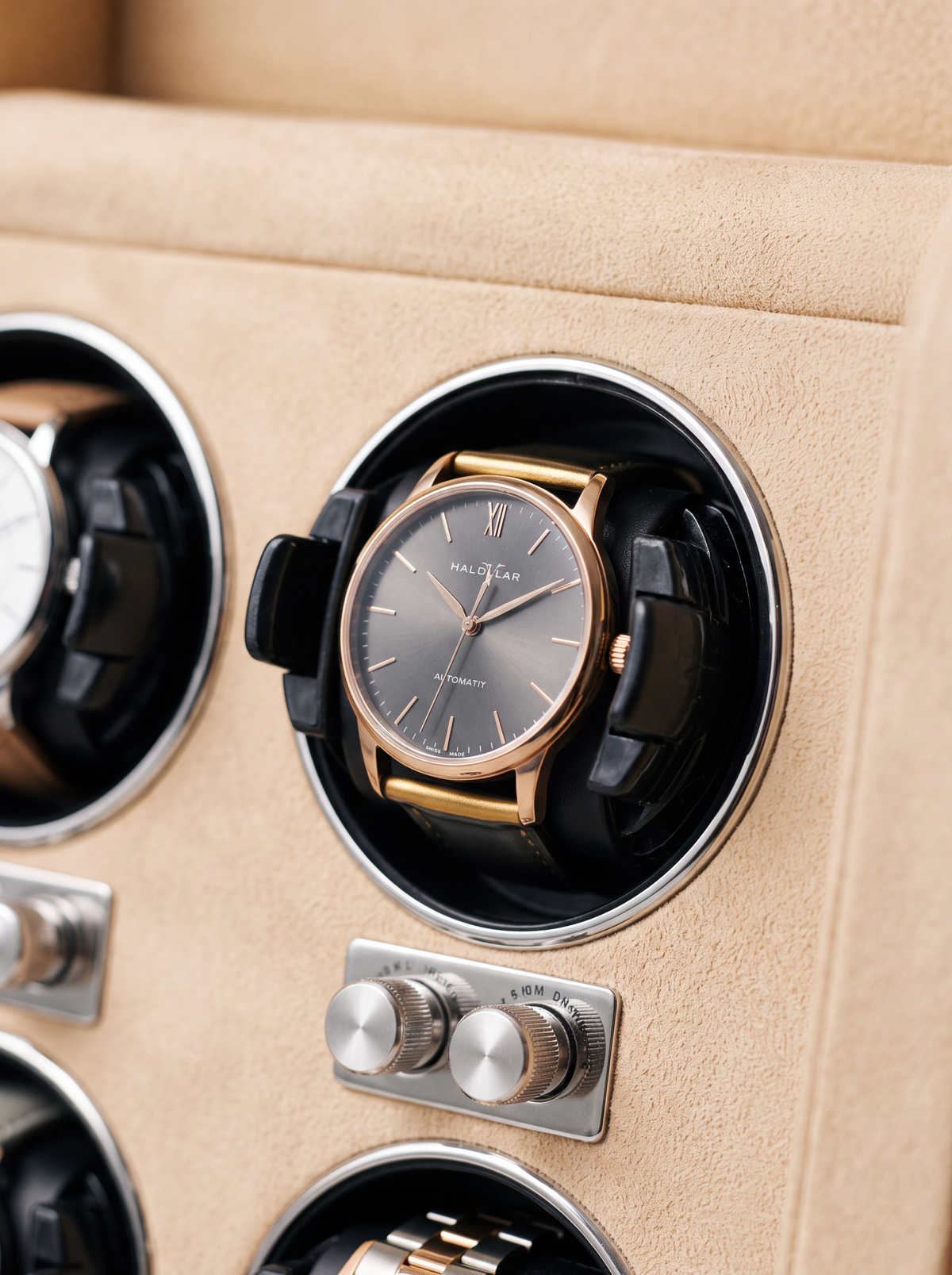 Remontoir 4 Montres Cuir Verrou