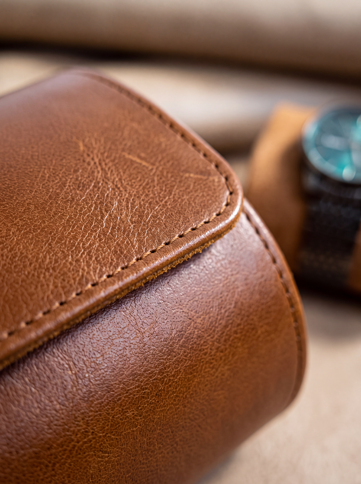 Boîte à Montre Homme 1 Montre Coussin Amovible Marron – Étui Roulé Voyage